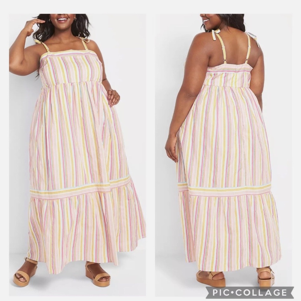 Lane Bryant Pastel Striped Maxi Dress